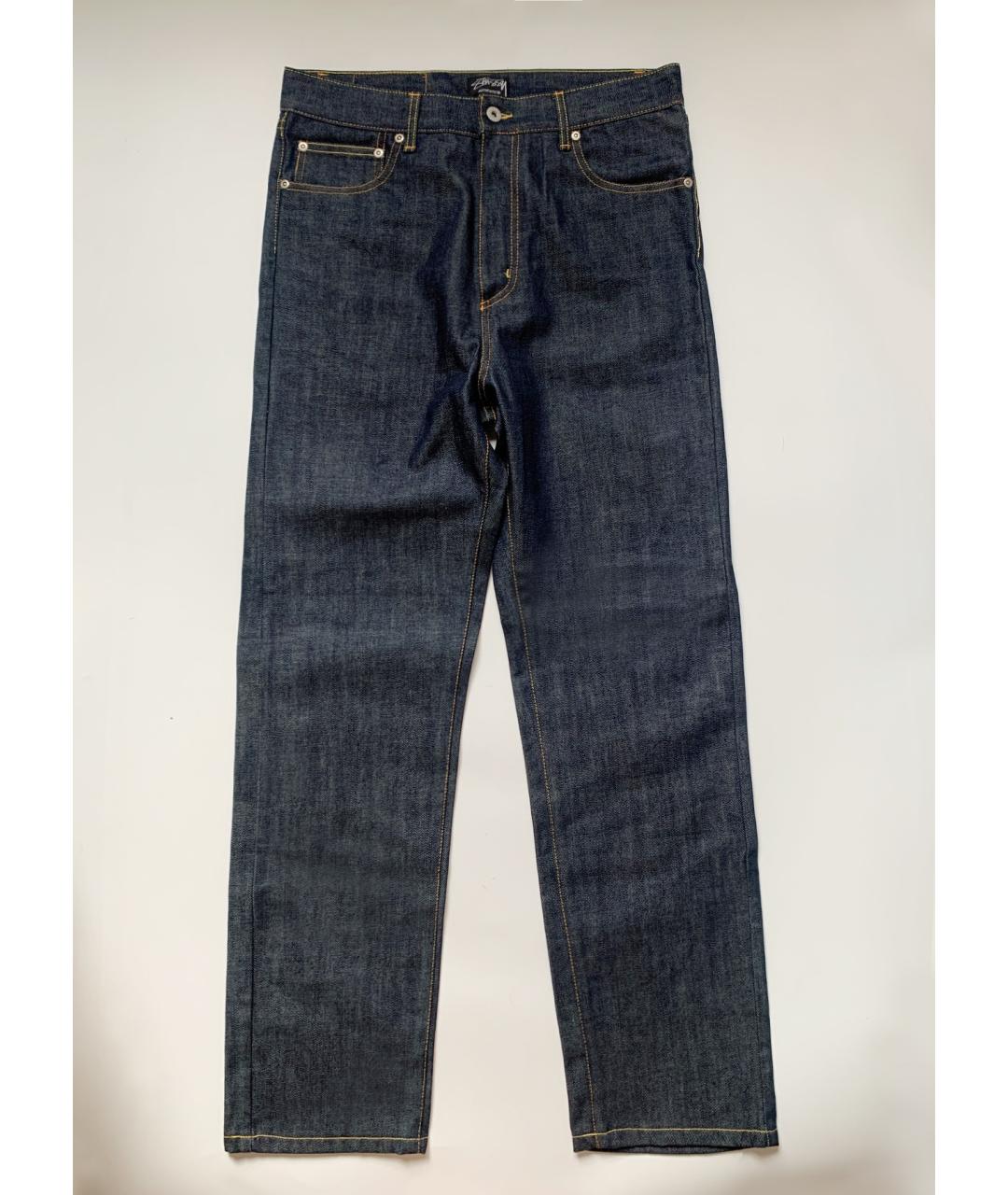 STUSSY Синие хлопковые прямые джинсы, фото 10