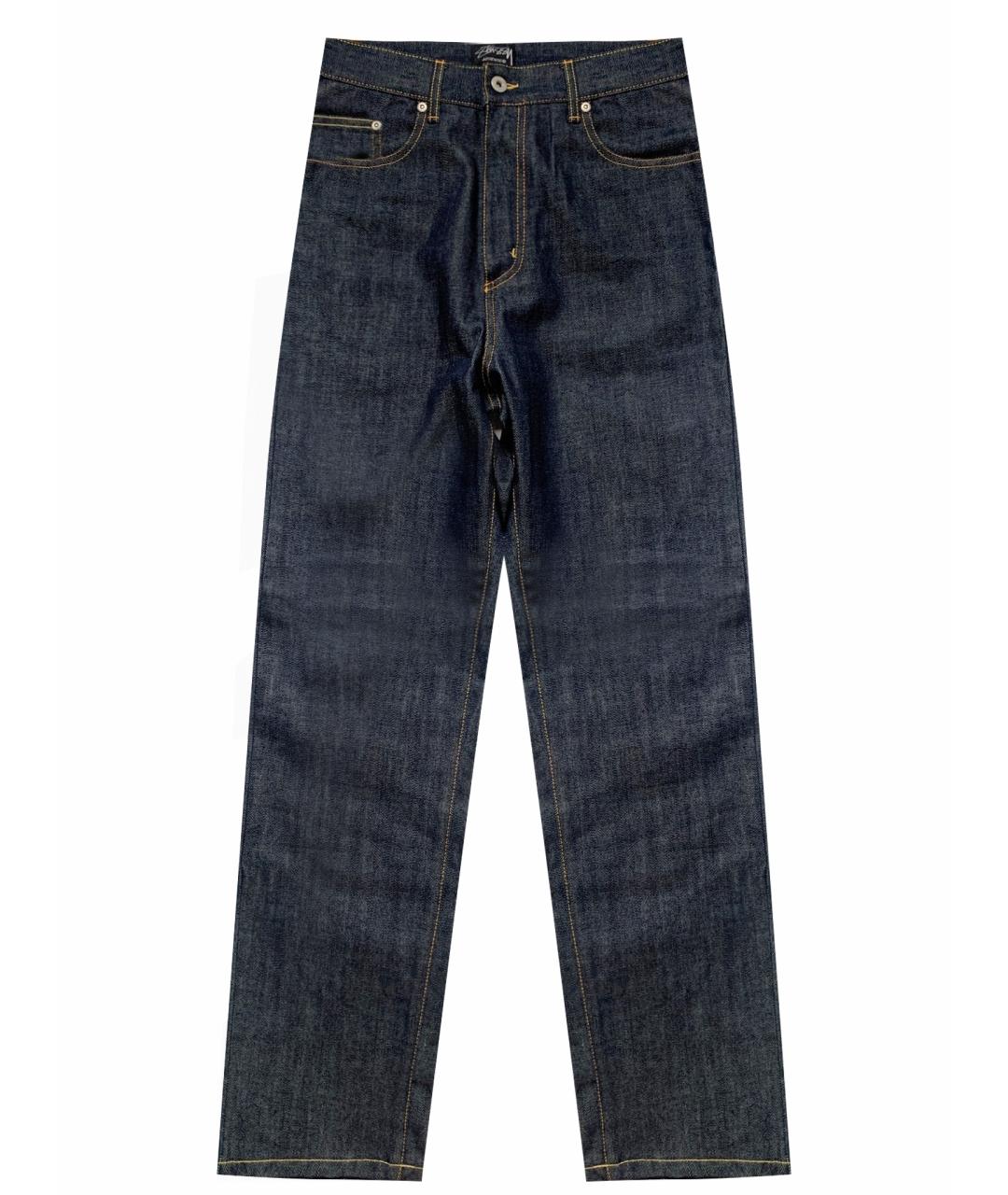 STUSSY Синие хлопковые прямые джинсы, фото 11