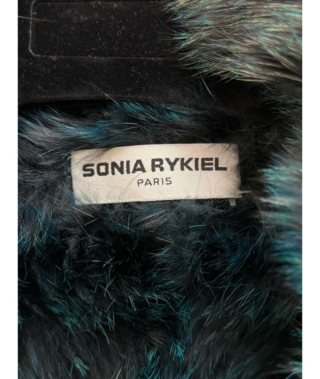 SONIA RYKIEL Темно-синяя меховая шуба, фото 4