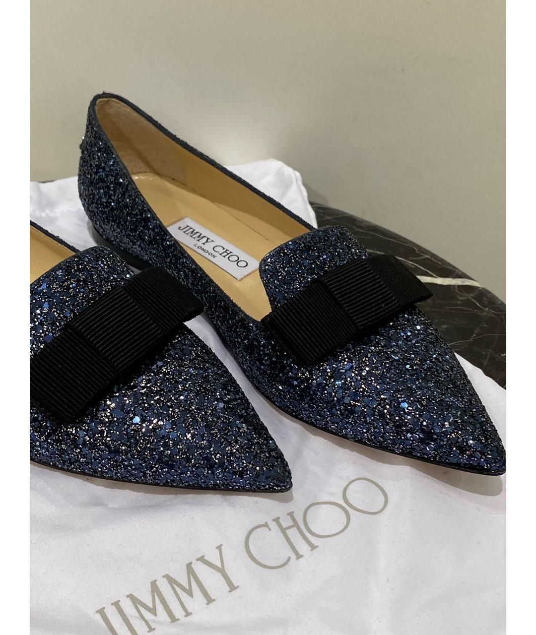 JIMMY CHOO Темно-синие балетки, фото 4