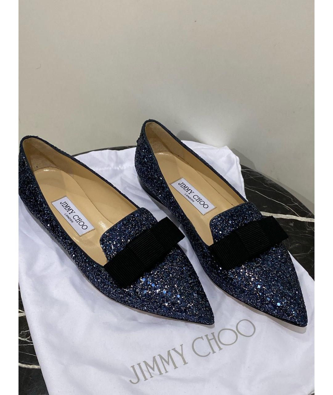 JIMMY CHOO Темно-синие балетки, фото 2