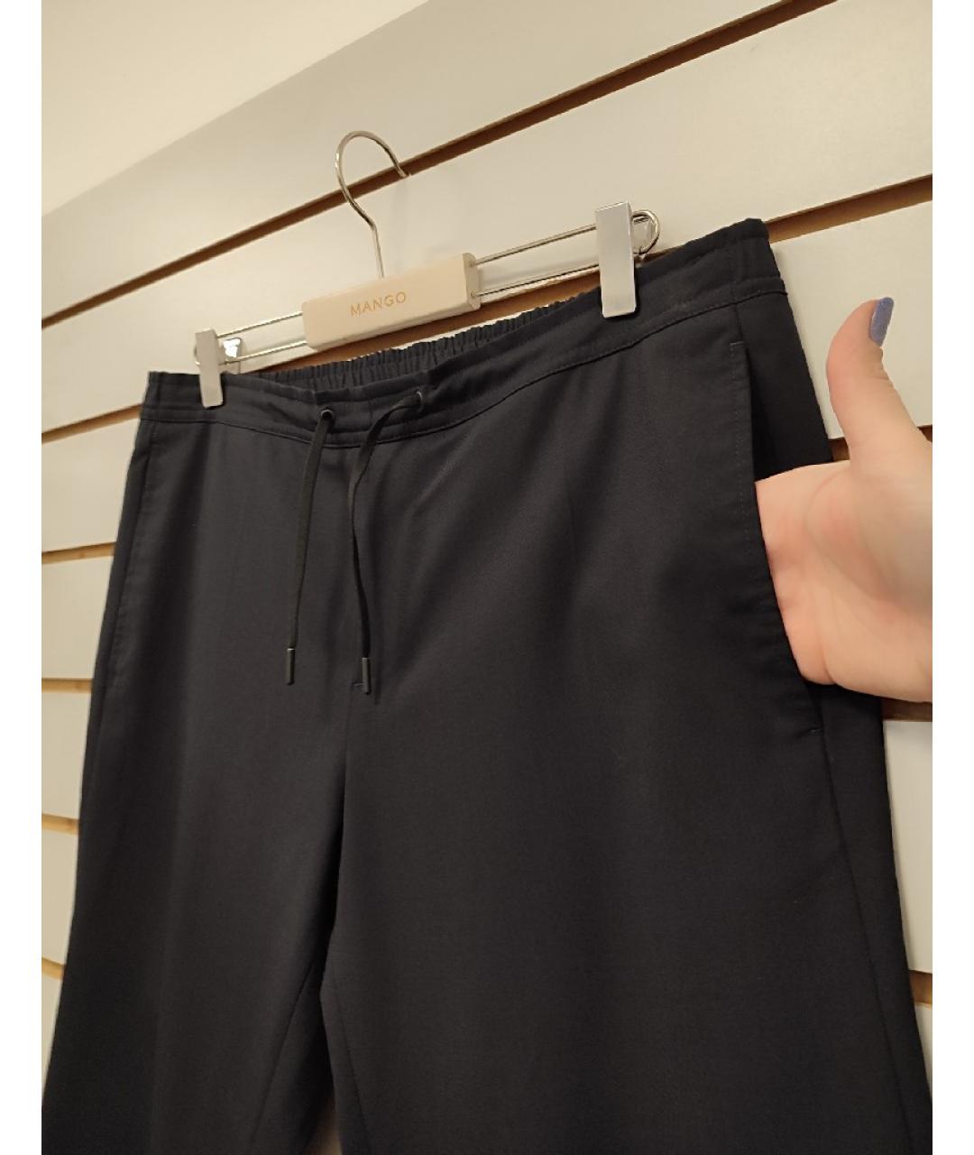 SANDRO Темно-синие шерстяные прямые брюки, фото 4