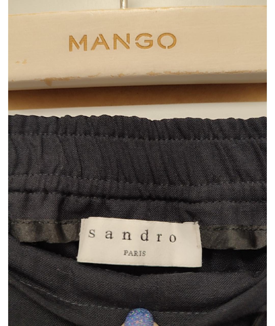 SANDRO Темно-синие шерстяные прямые брюки, фото 3