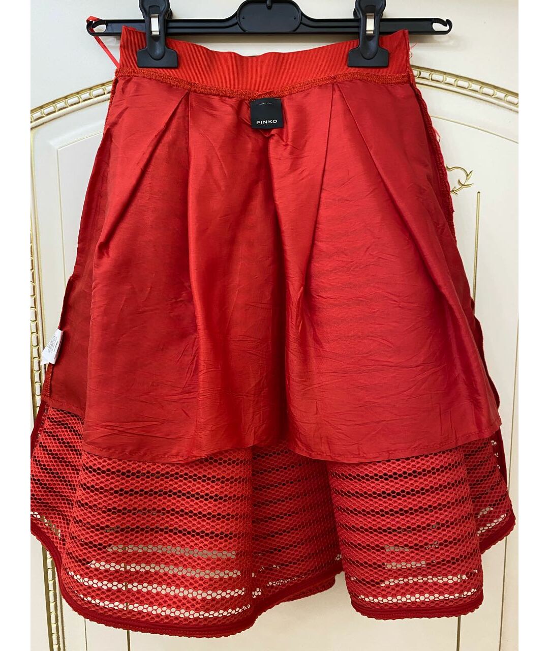 PINKO Красная полиэстеровая юбка миди, фото 3