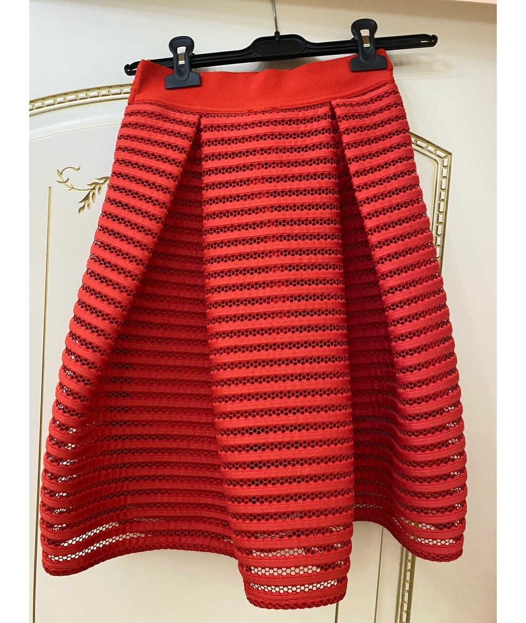 PINKO Красная полиэстеровая юбка миди, фото 5