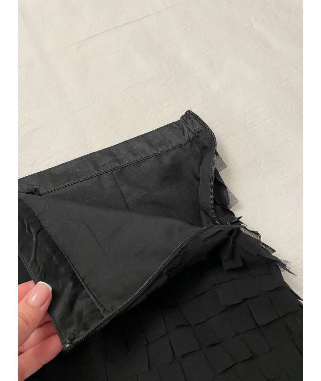PATRIZIA PEPE Черная полиэстеровая юбка-шорты, фото 2