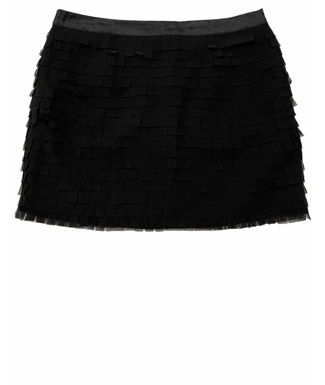 PATRIZIA PEPE Черная полиэстеровая юбка-шорты, фото 1