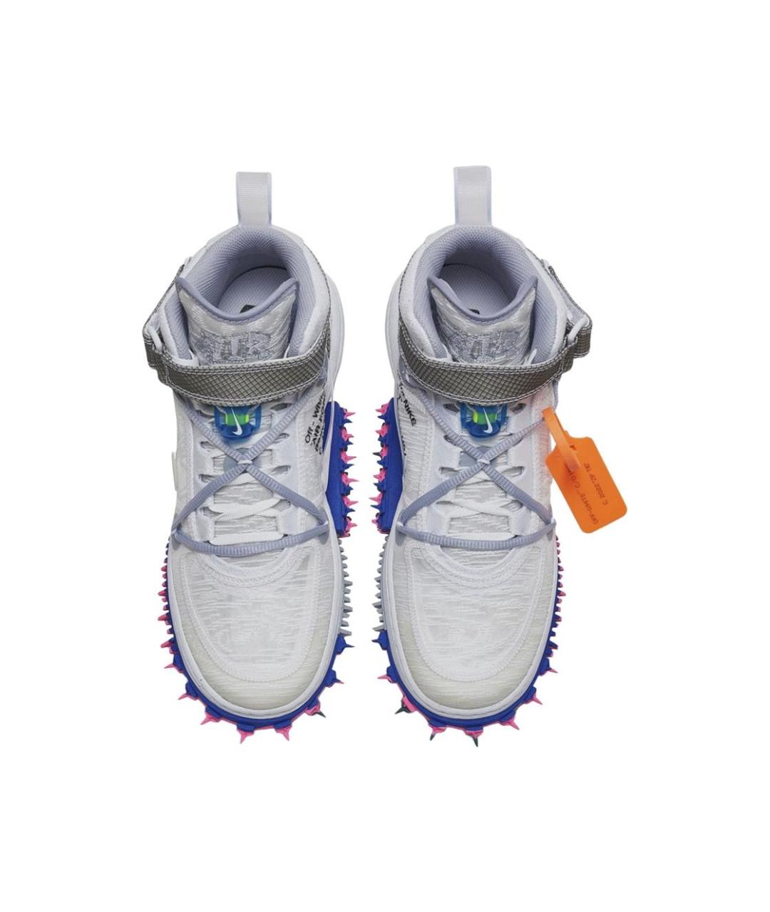 NIKE X OFF-WHITE Белые синтетические высокие кроссовки / кеды, фото 2