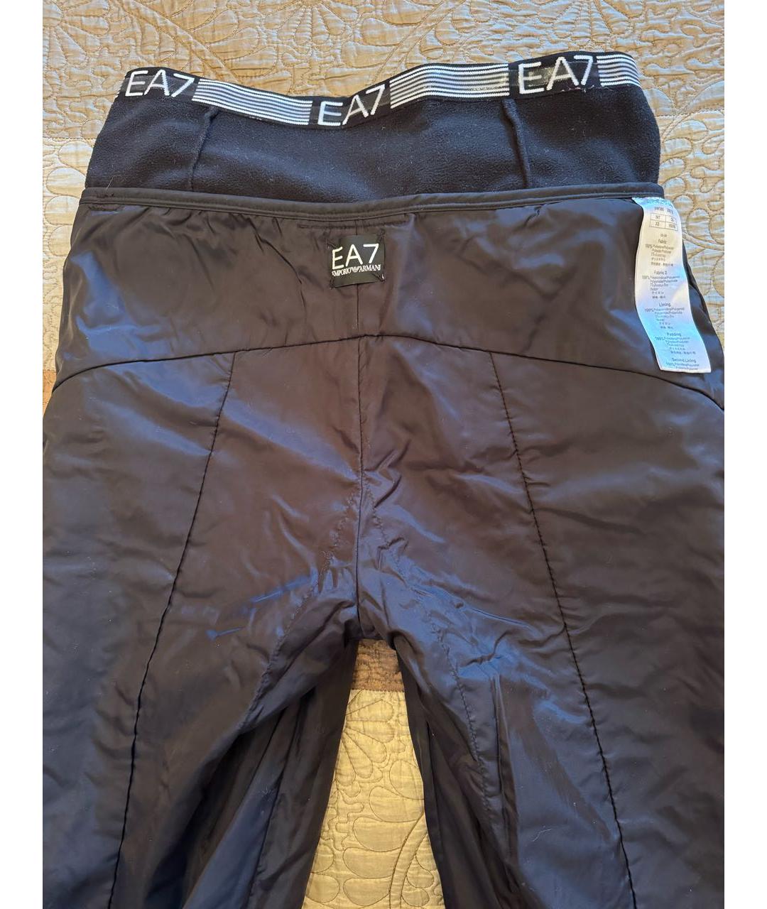 EA7 Черные полиэстеровые спортивные брюки и шорты, фото 3