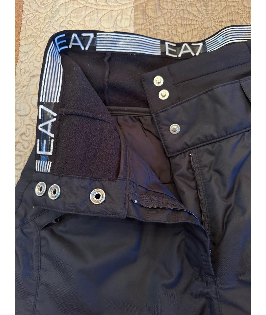 EA7 Черные полиэстеровые спортивные брюки и шорты, фото 4