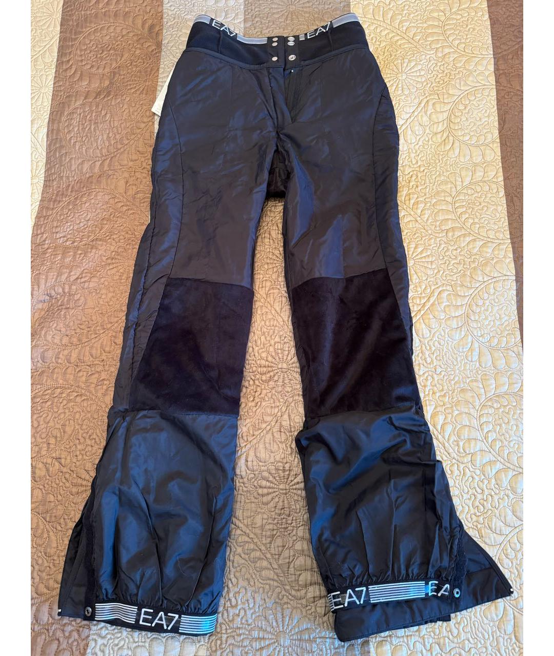 EA7 Черные полиэстеровые спортивные брюки и шорты, фото 5