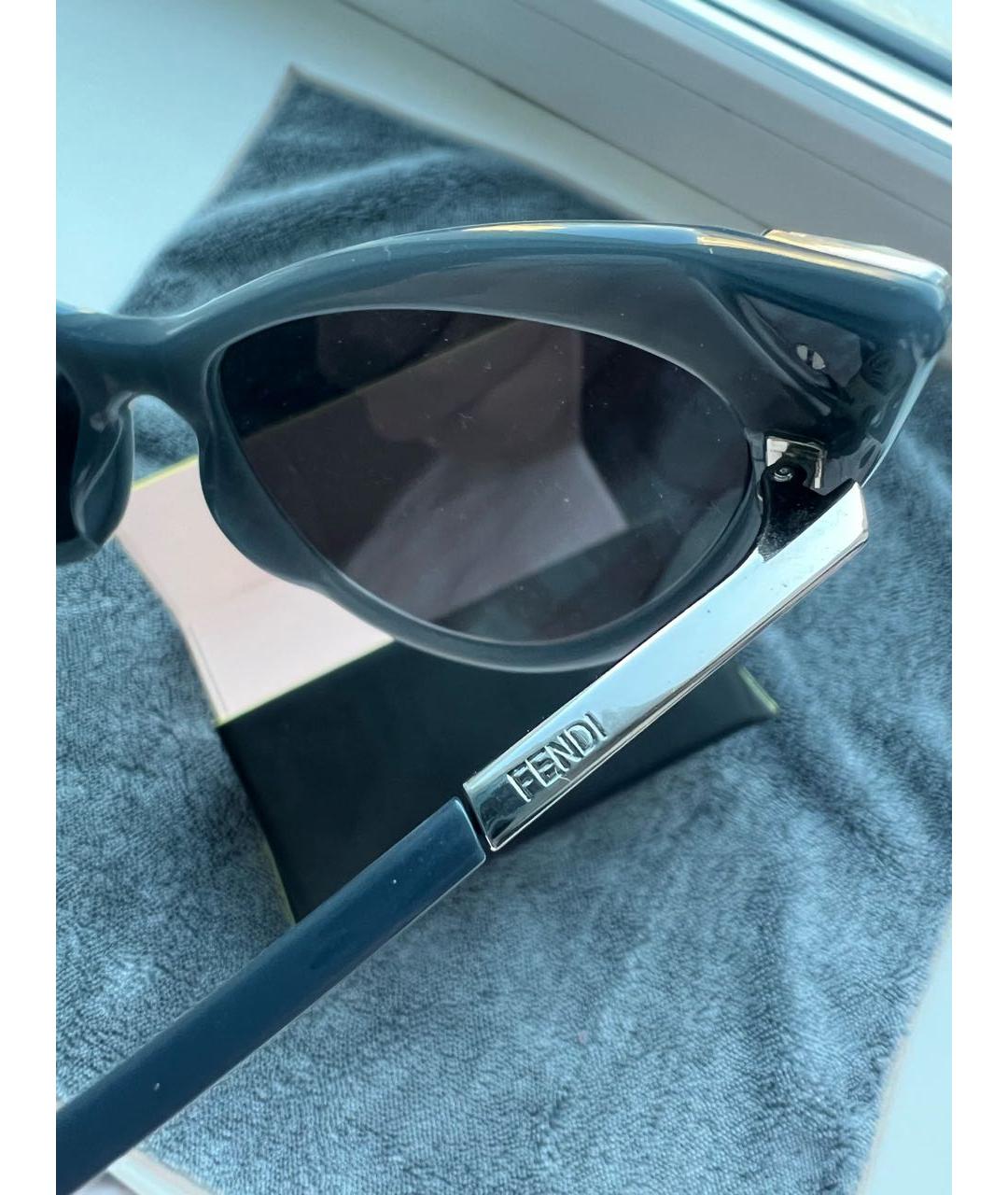 FENDI Синие пластиковые солнцезащитные очки, фото 3