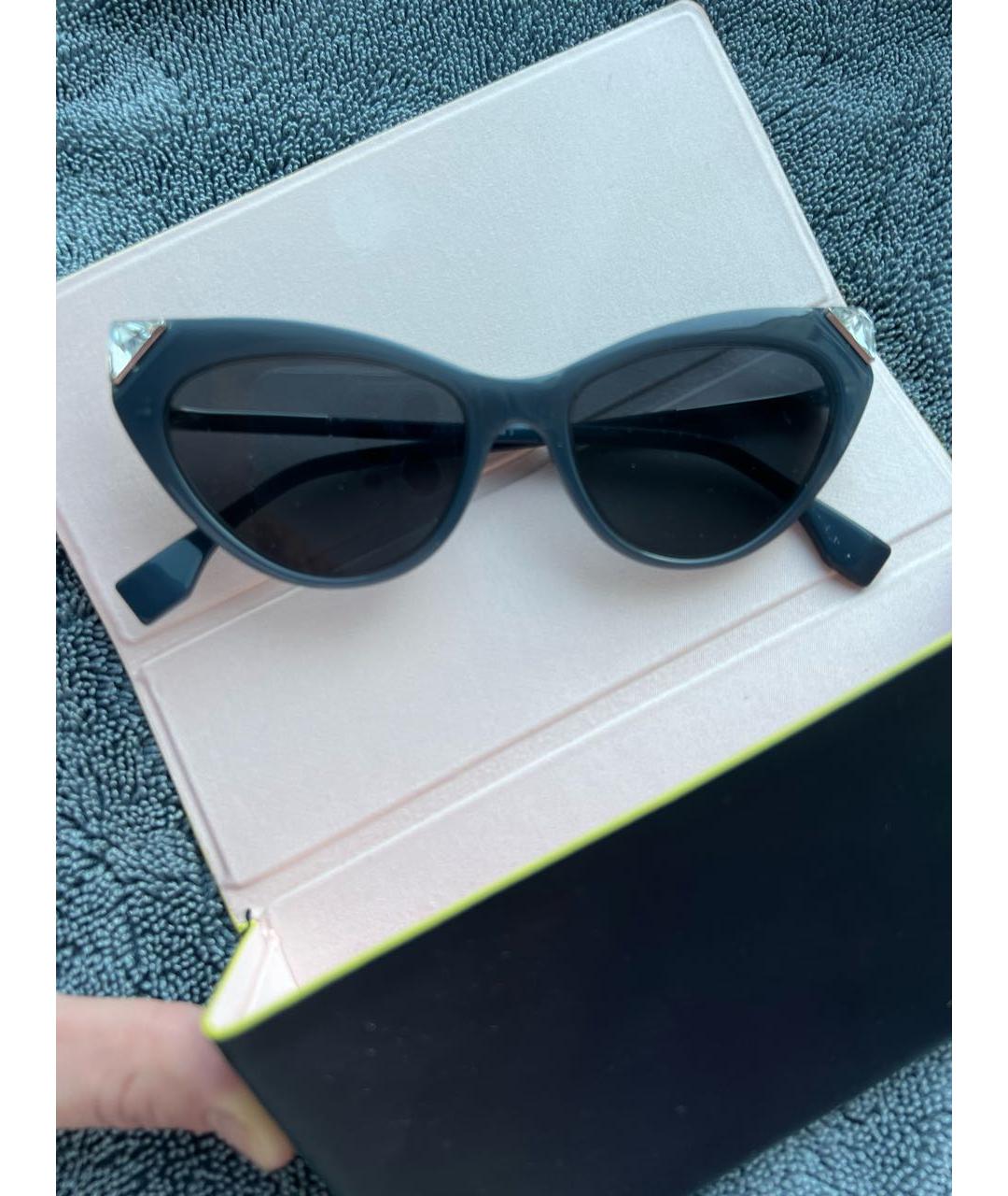 FENDI Синие пластиковые солнцезащитные очки, фото 5
