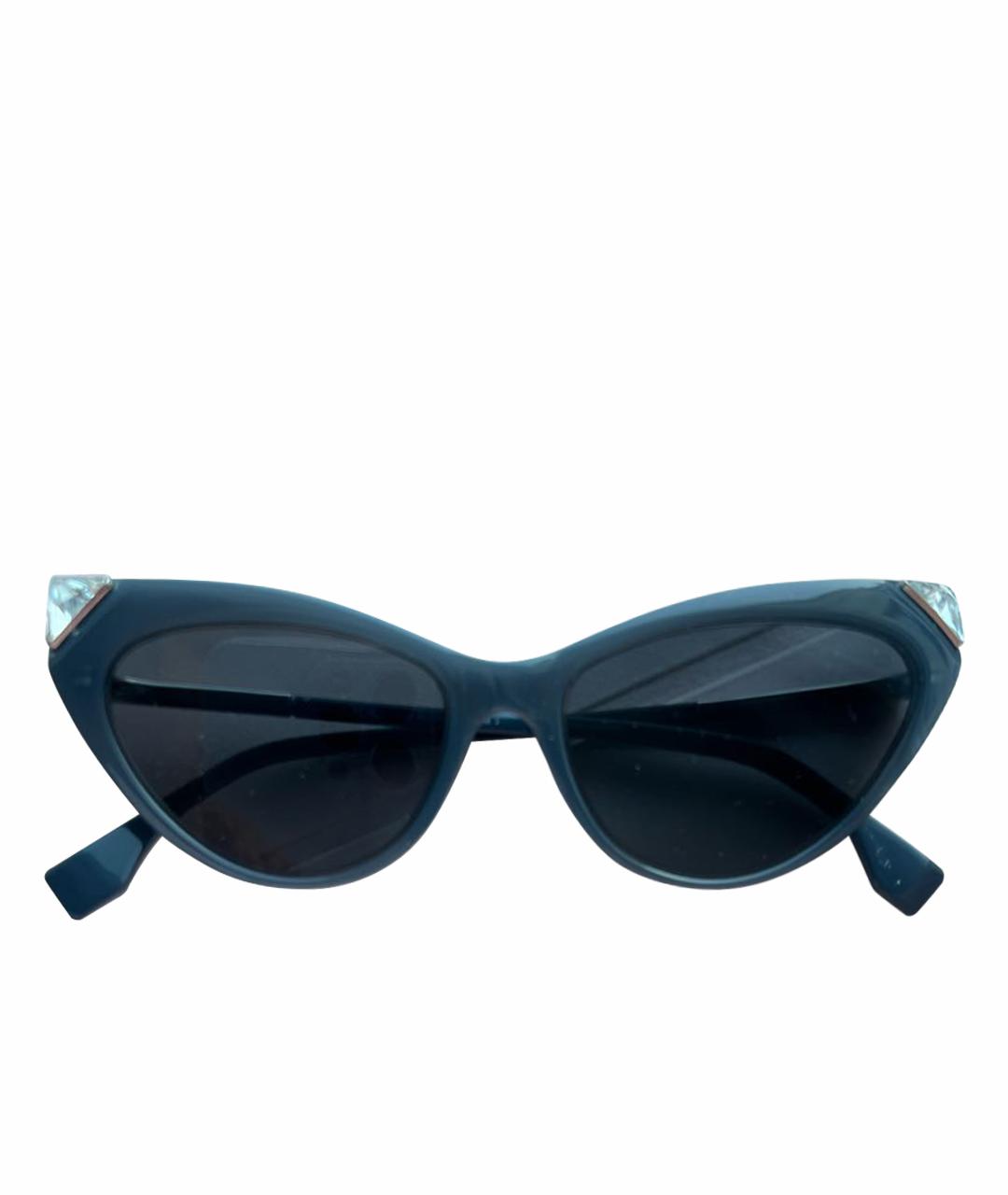 FENDI Синие пластиковые солнцезащитные очки, фото 1