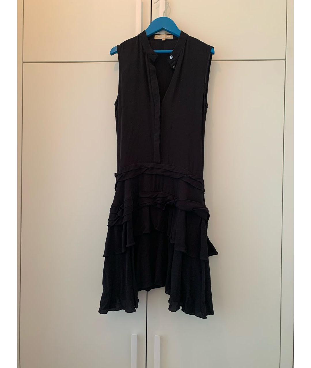 MICHAEL KORS Черное шифоновое коктейльное платье, фото 5