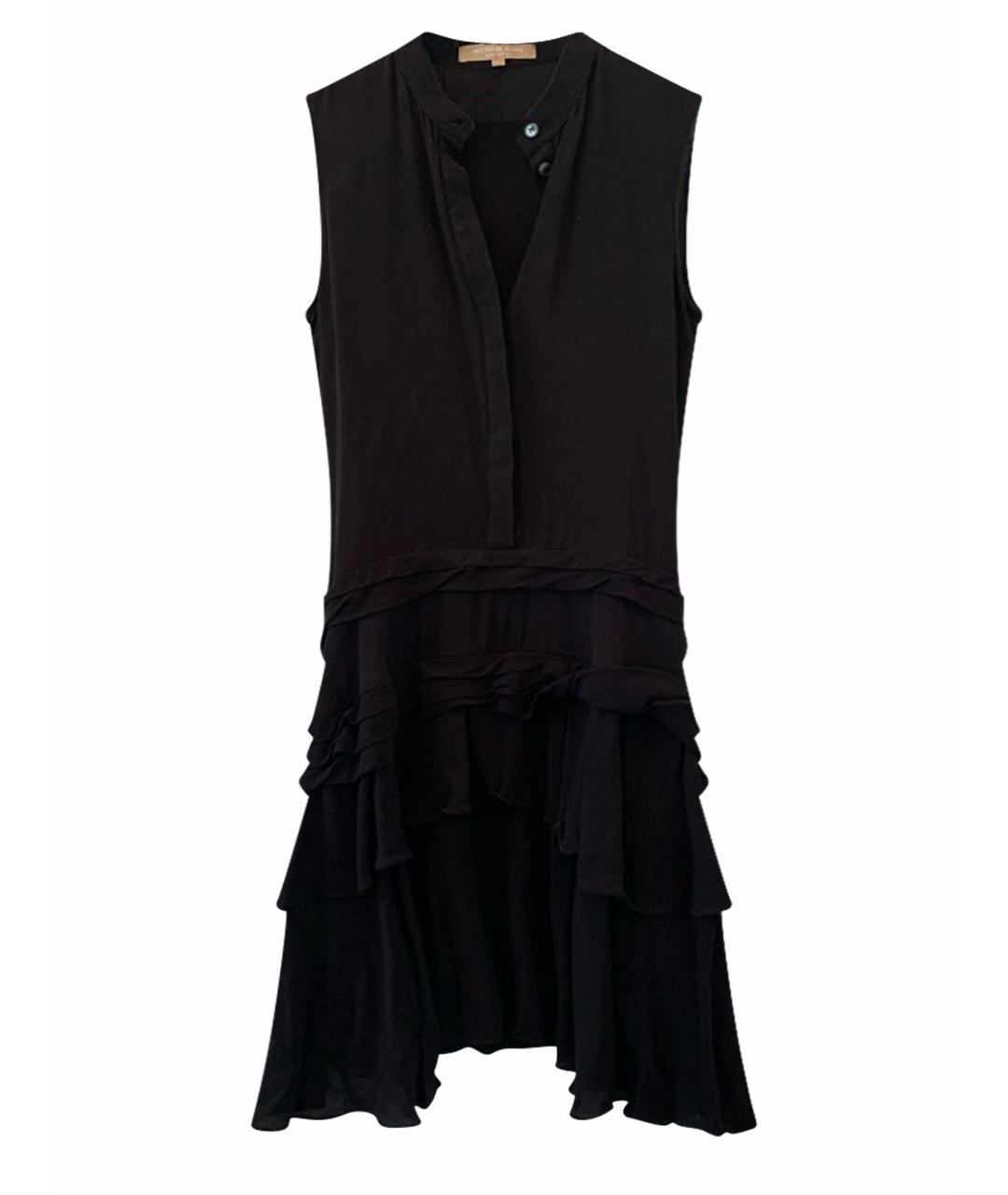 MICHAEL KORS Черное шифоновое коктейльное платье, фото 1