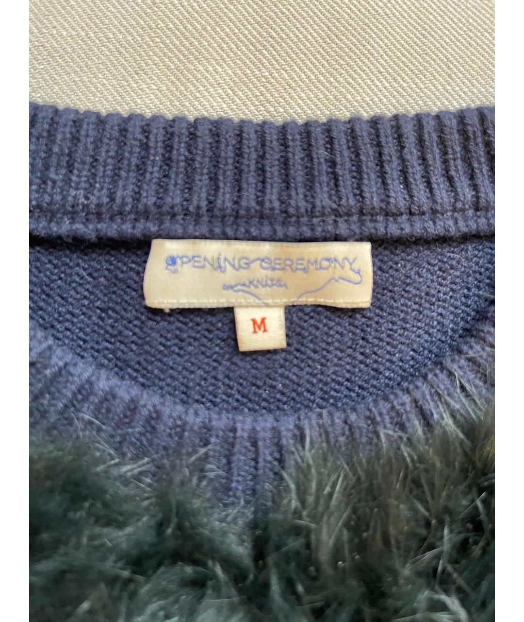 OPENING CEREMONY Темно-синий шерстяной джемпер / свитер, фото 7