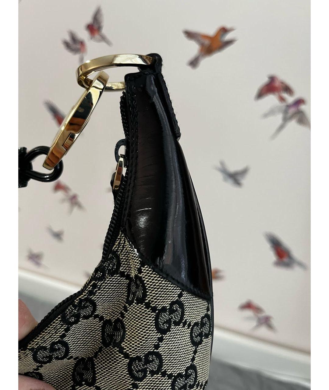 GUCCI Черная хлопковая сумка через плечо, фото 5