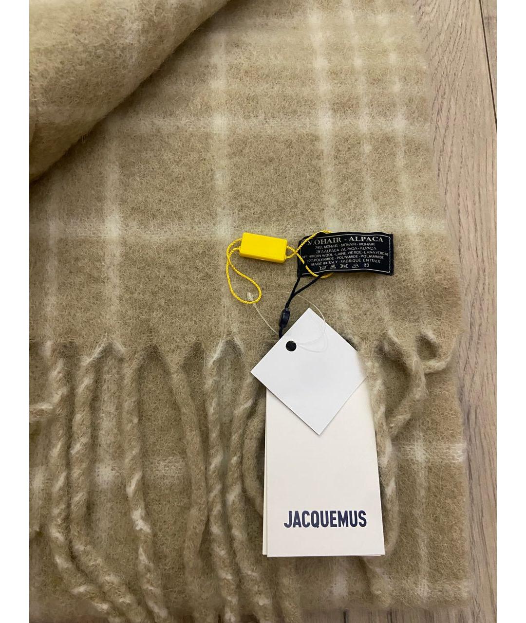 JACQUEMUS Бежевый шерстяной шарф, фото 4