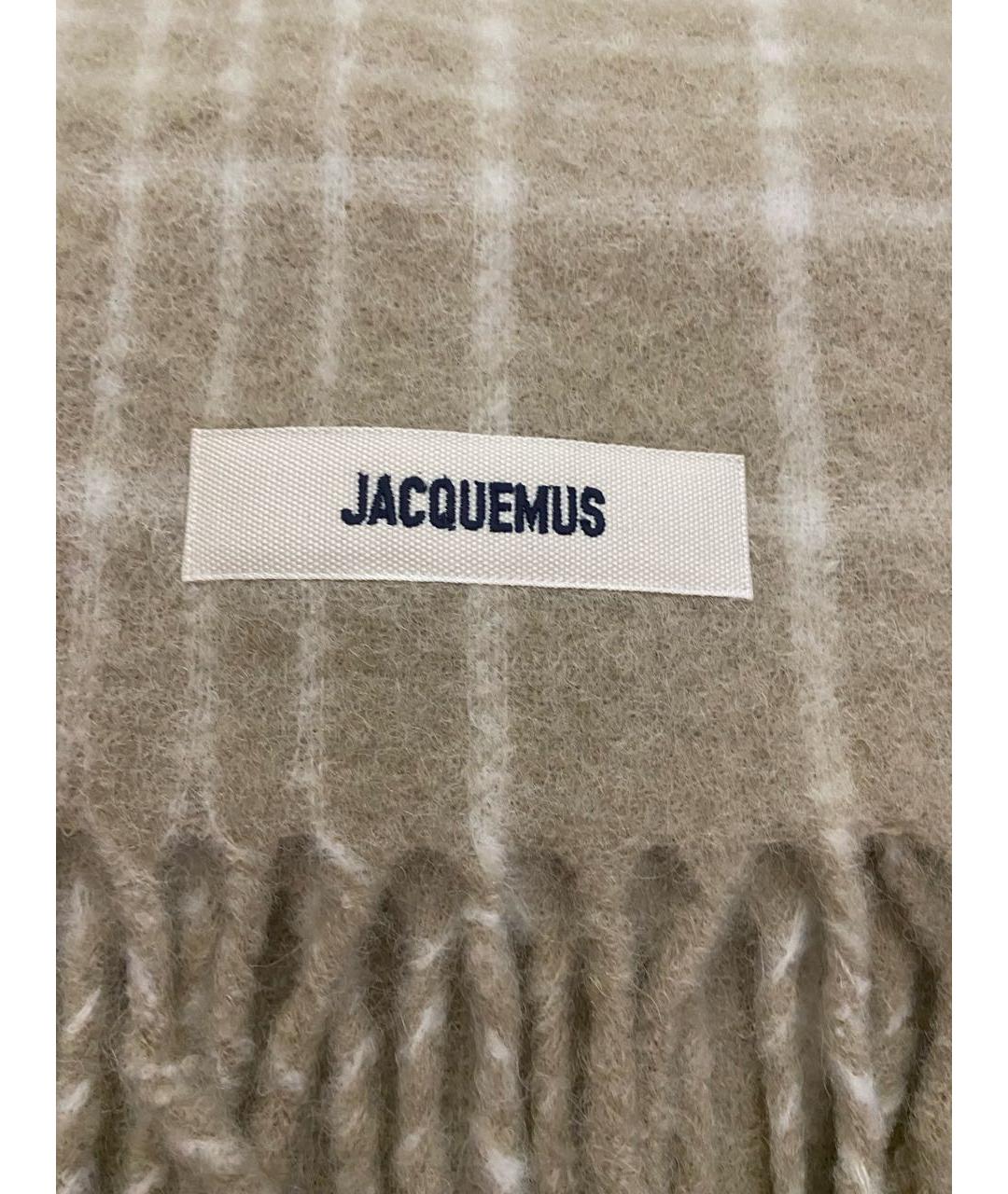 JACQUEMUS Бежевый шерстяной шарф, фото 3