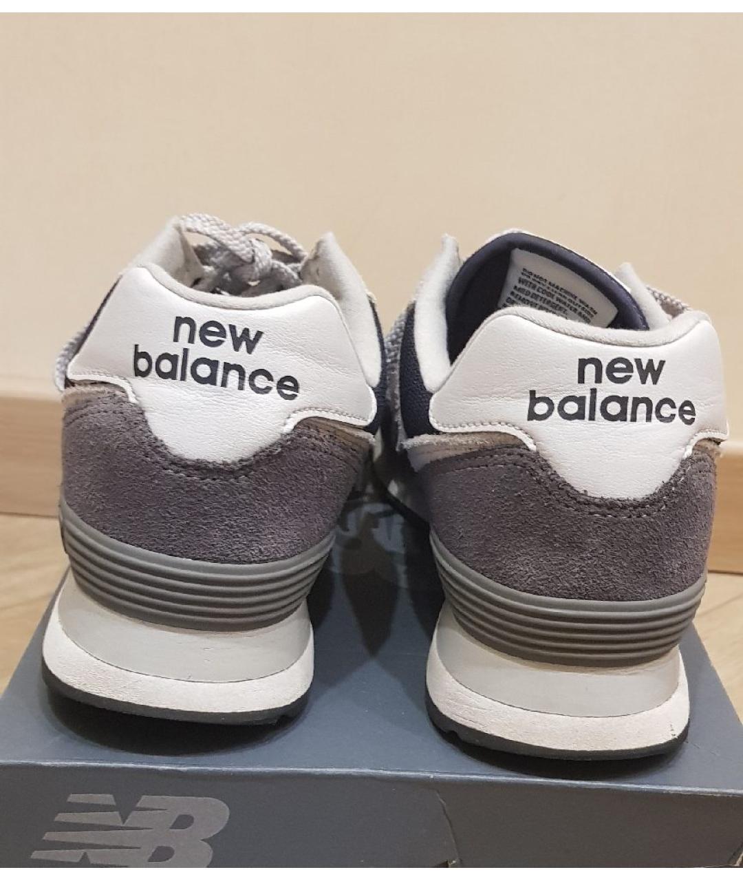 NEW BALANCE Серые замшевые кроссовки, фото 4