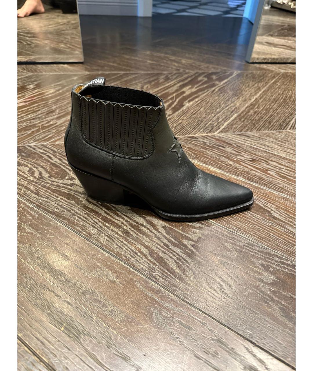 CHRISTIAN DIOR PRE-OWNED Черные кожаные ботинки, фото 6
