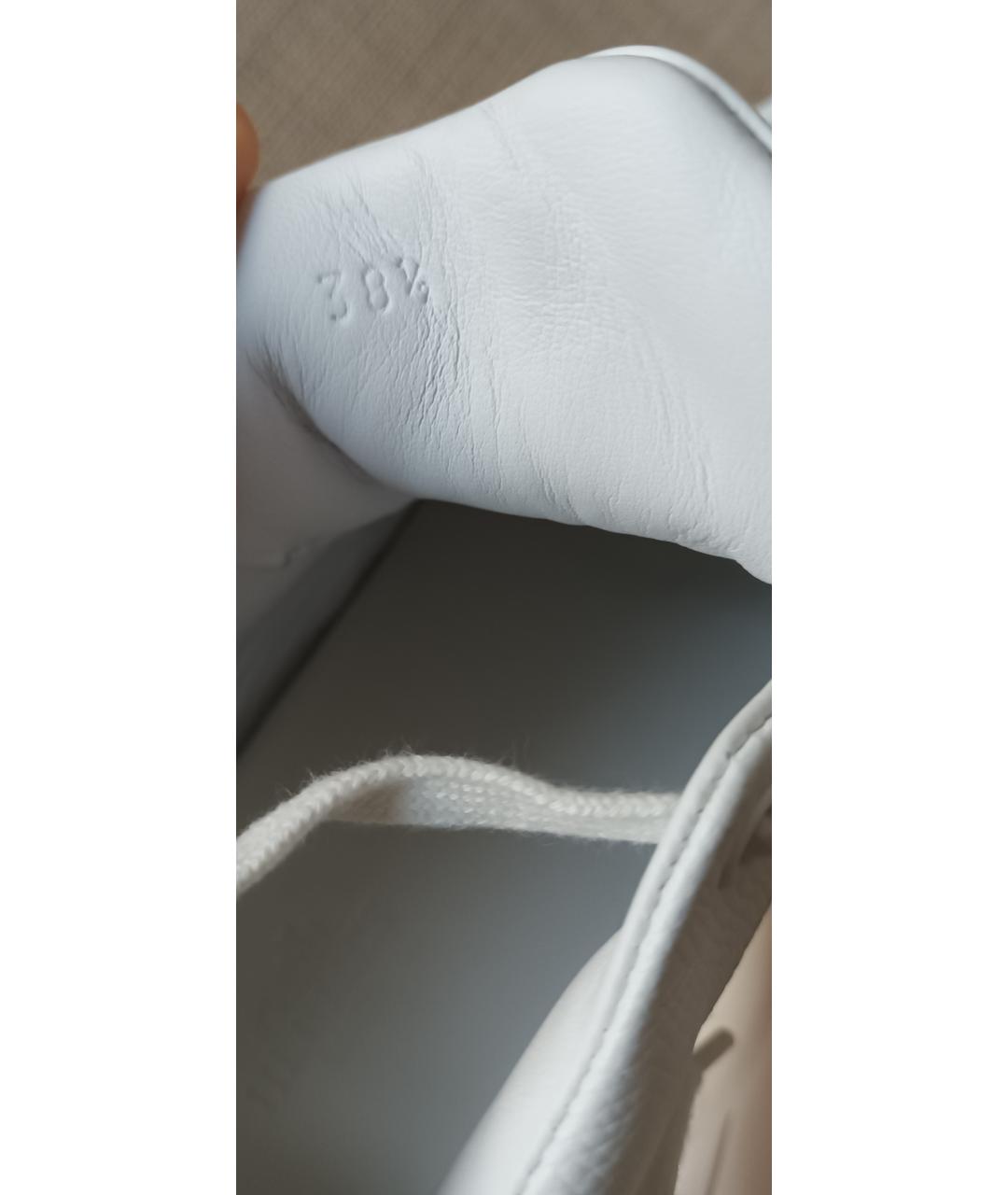 HERMES Белые кожаные кроссовки, фото 7