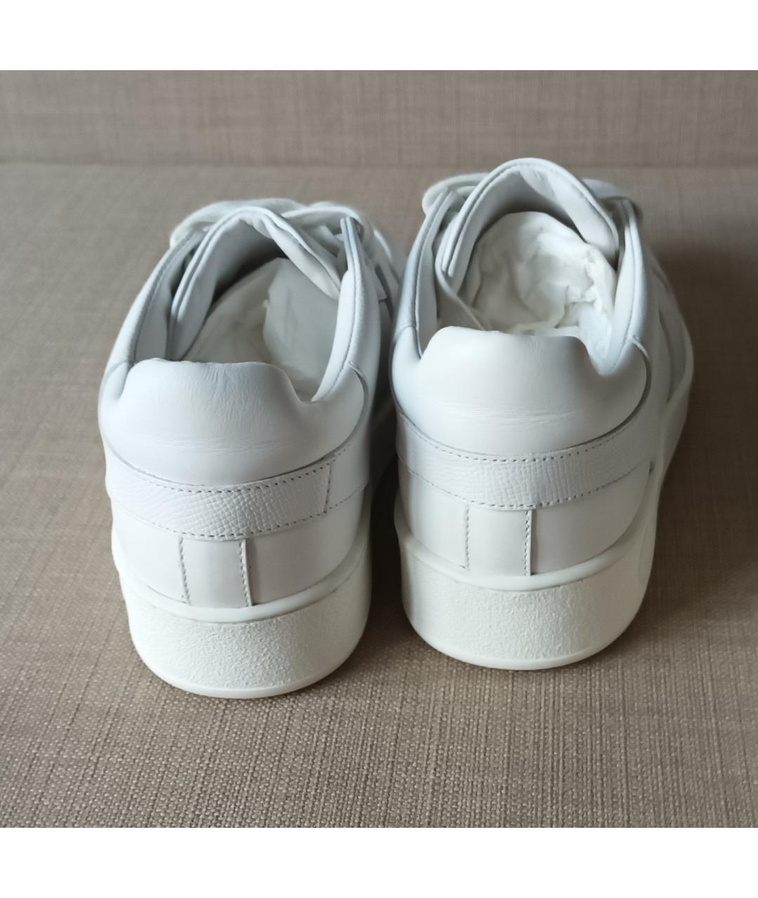 HERMES Белые кожаные кроссовки, фото 5