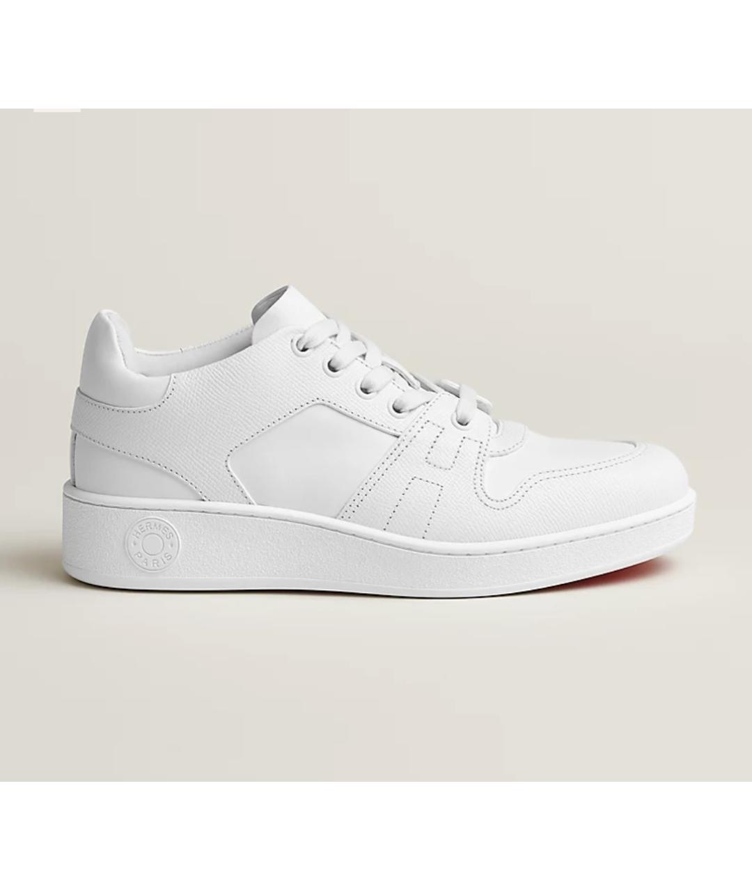 HERMES Белые кожаные кроссовки, фото 10