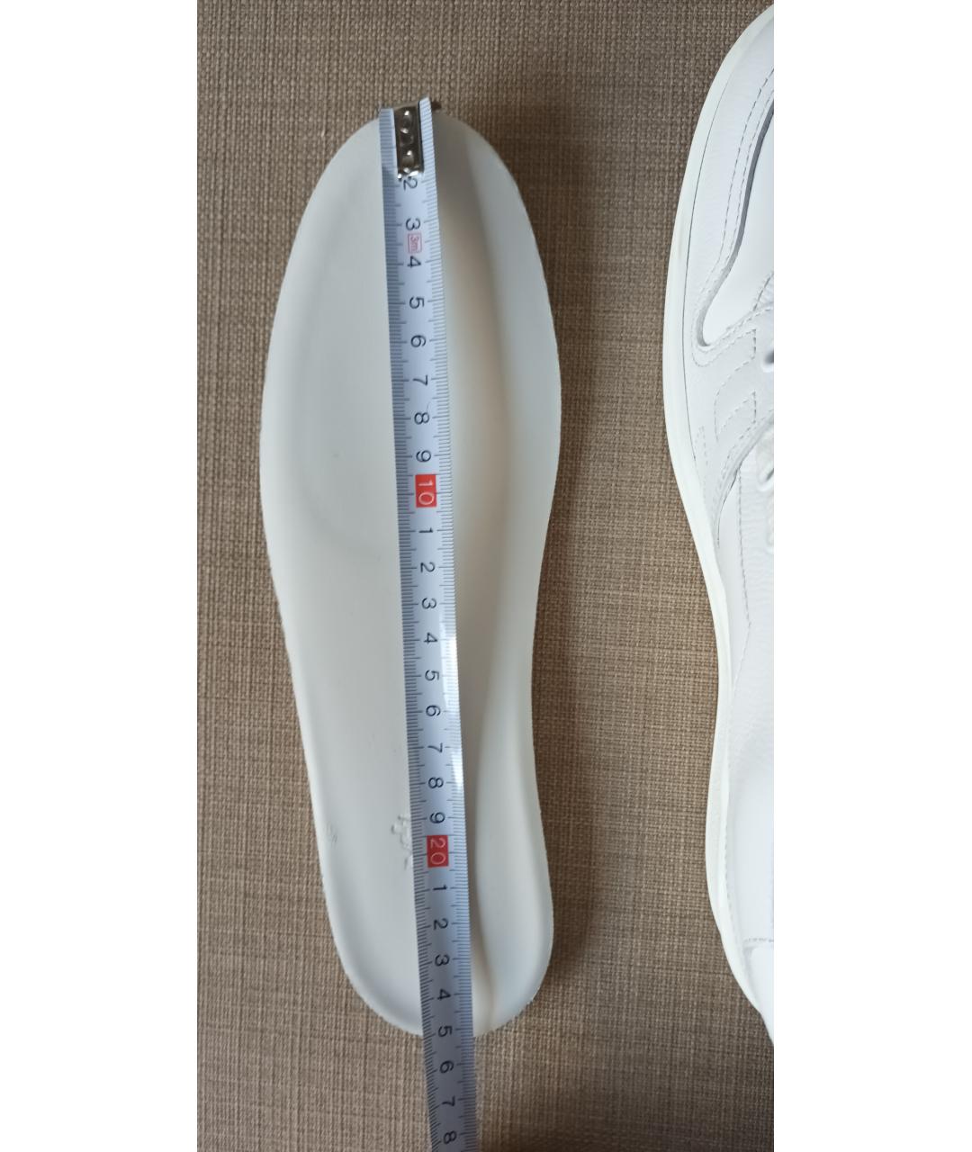 HERMES Белые кожаные кроссовки, фото 8