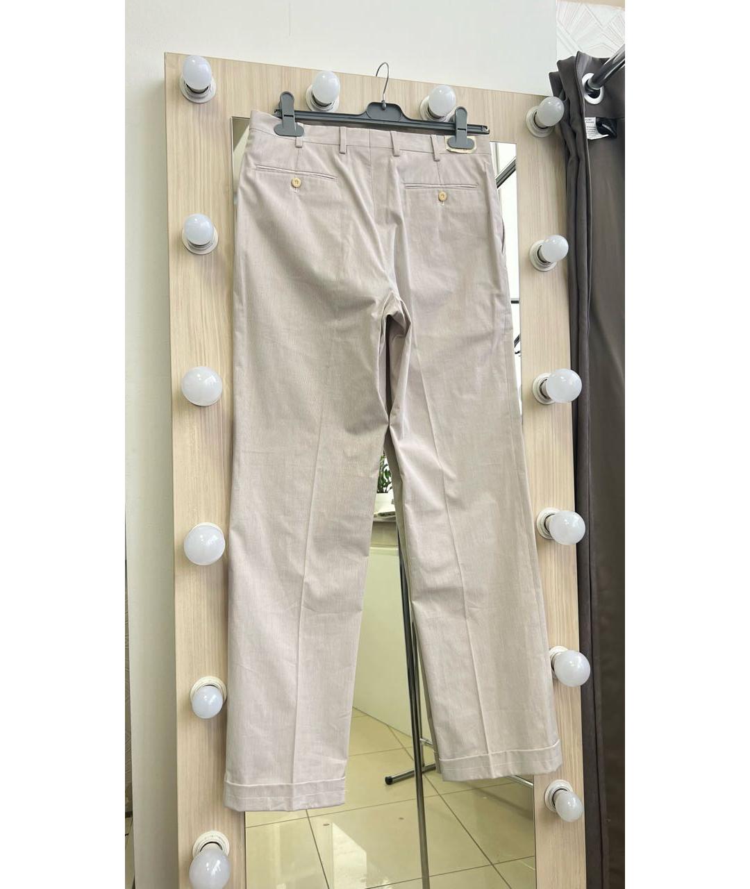 BRIONI Бежевые хлопковые брюки чинос, фото 2
