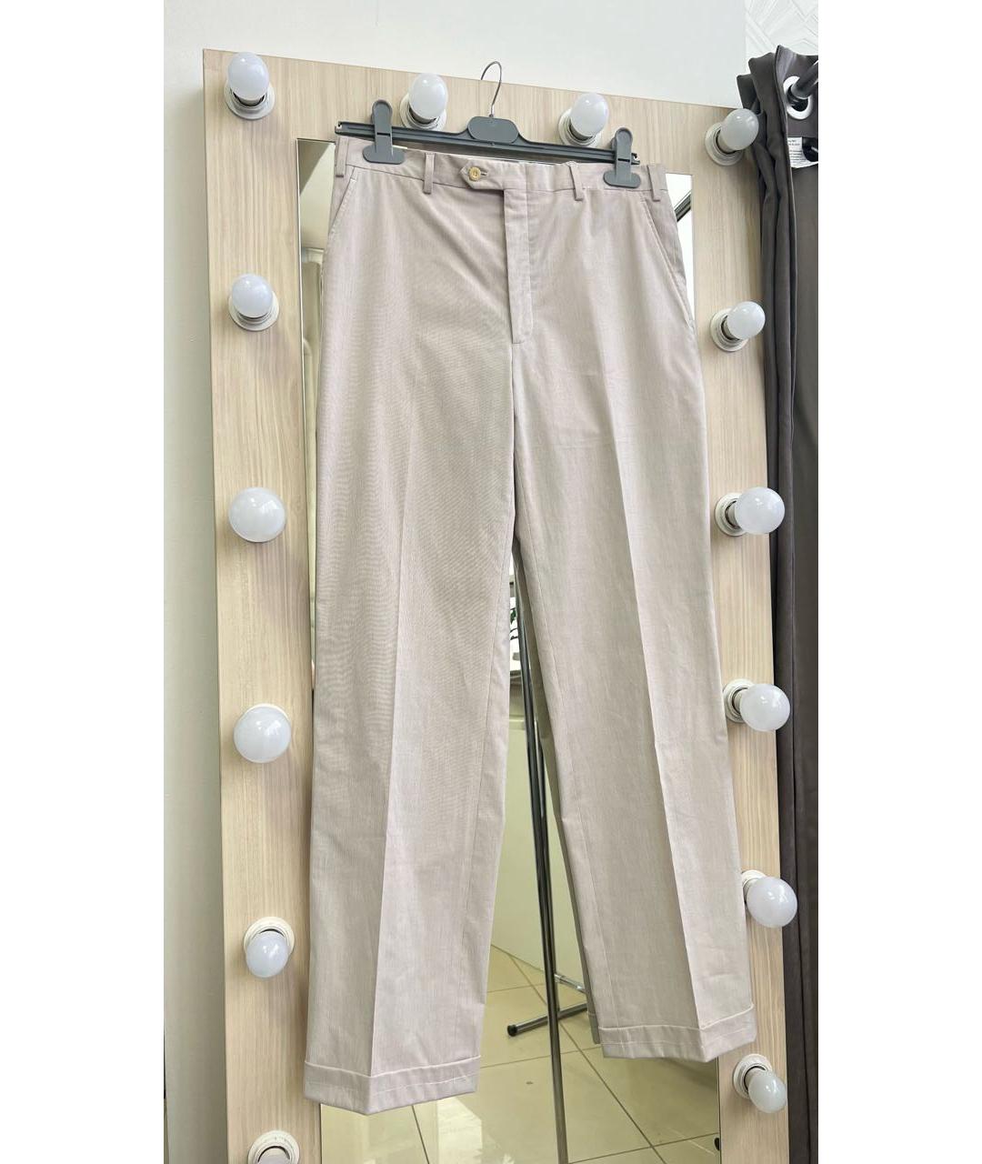 BRIONI Бежевые хлопковые брюки чинос, фото 8