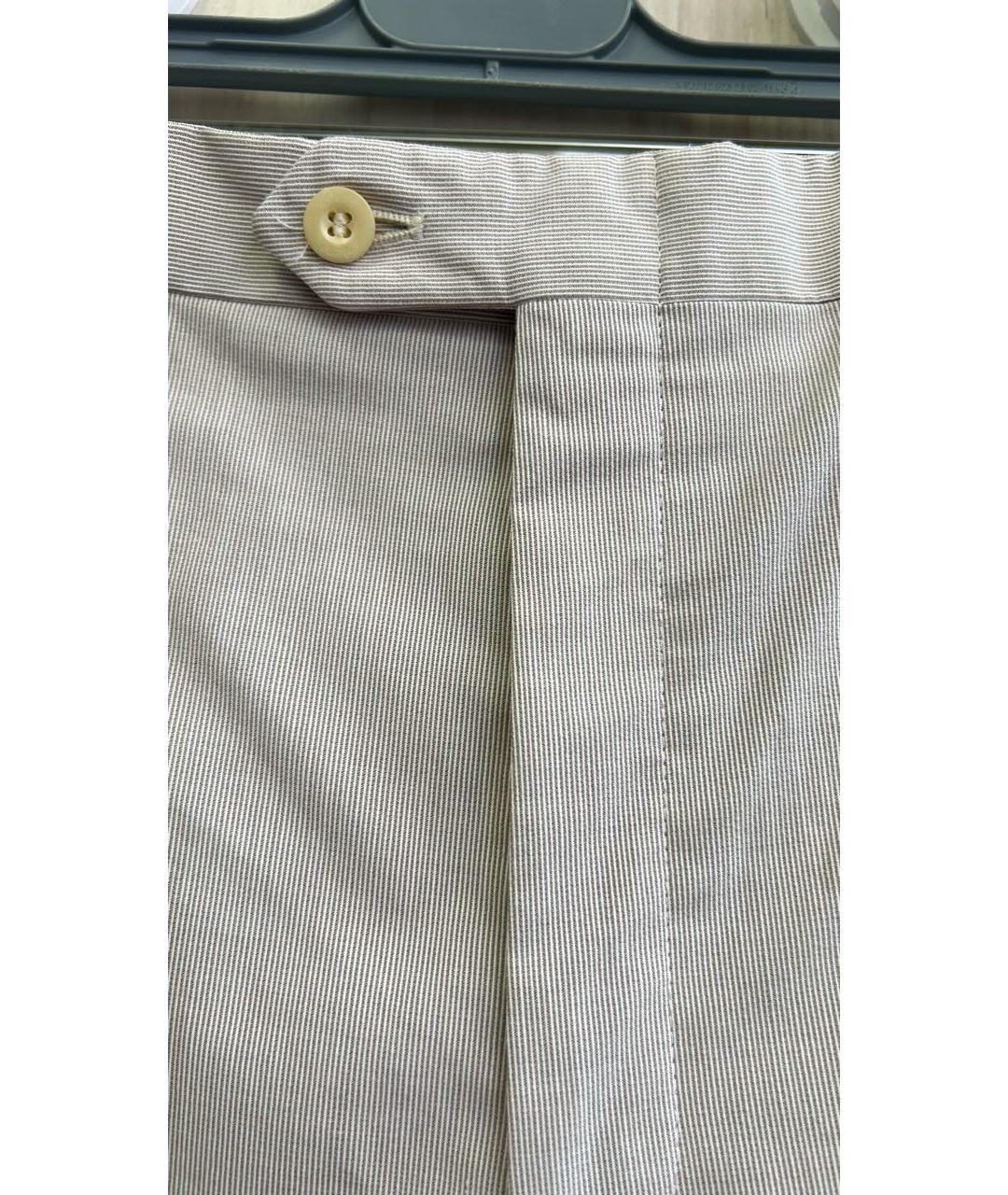 BRIONI Бежевые хлопковые брюки чинос, фото 4