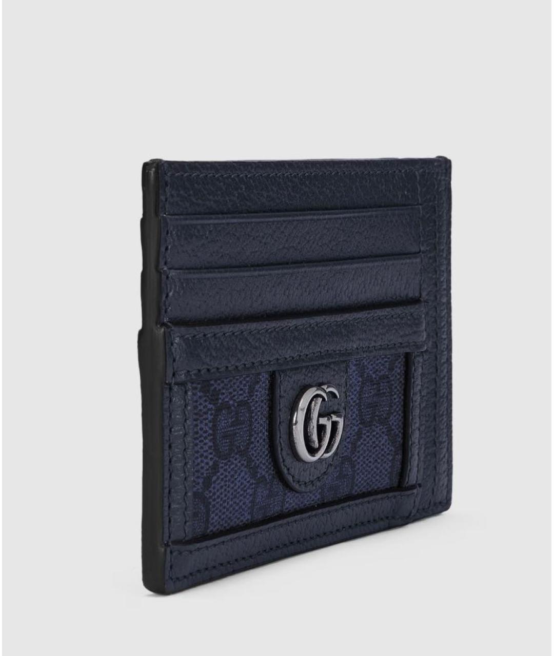 GUCCI Темно-синий кожаный кардхолдер, фото 4