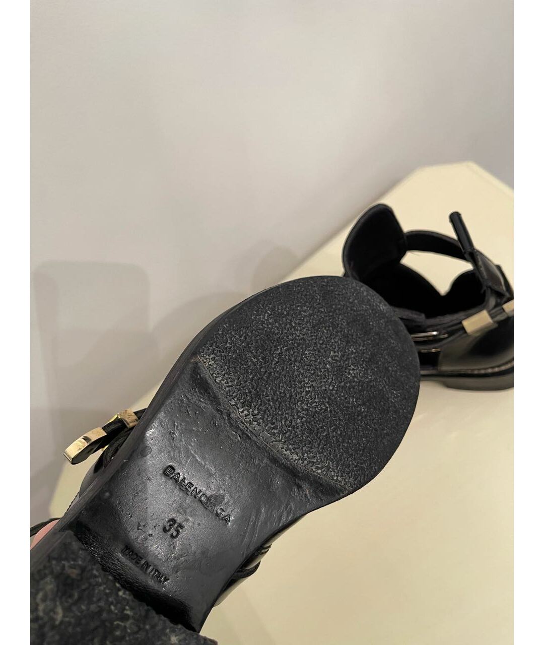 BALENCIAGA Черные ботинки из лакированной кожи, фото 5