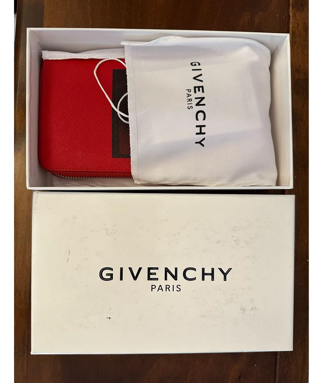 GIVENCHY Красный кожаный кошелек, фото 7