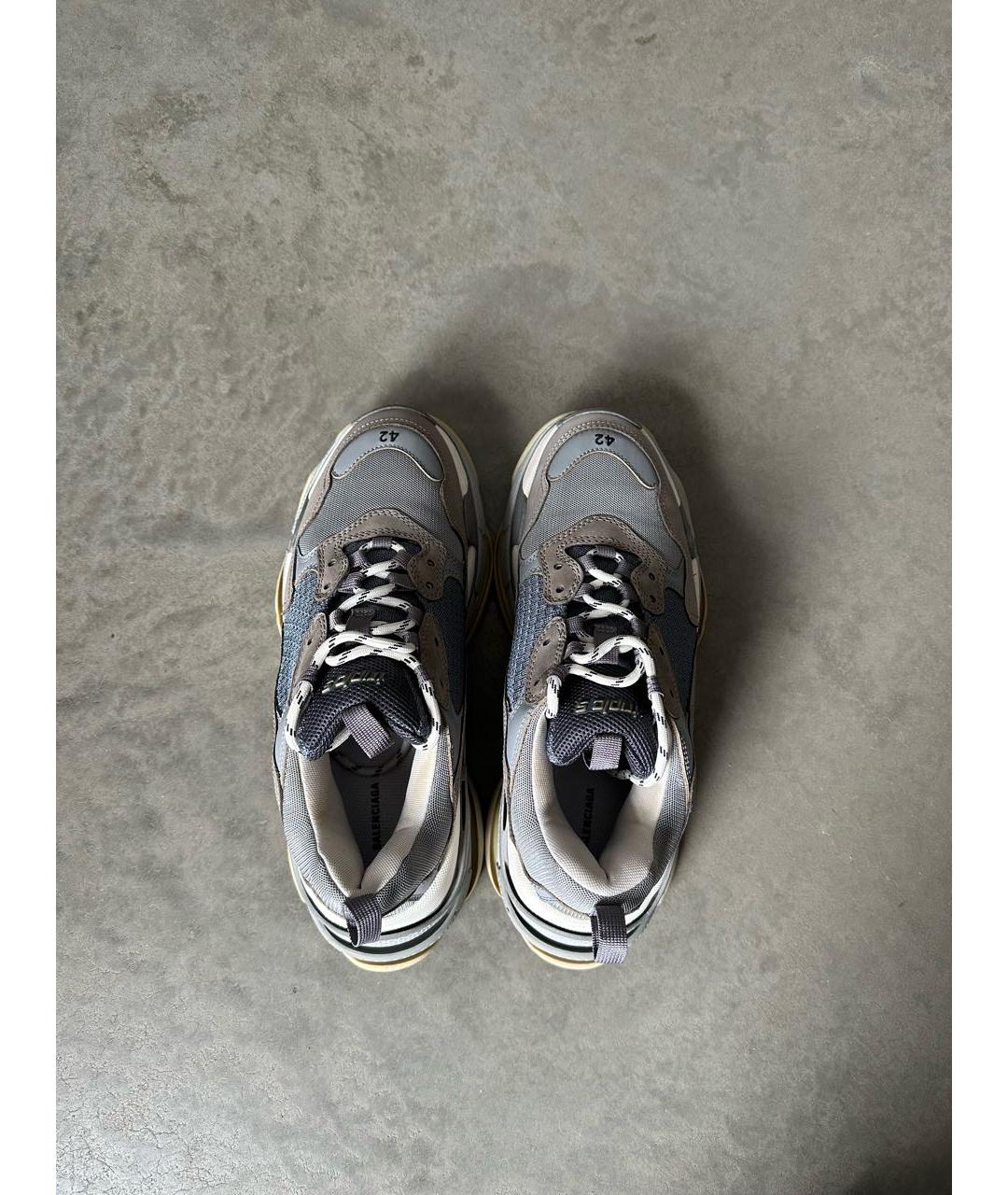 BALENCIAGA Серые низкие кроссовки / кеды, фото 3