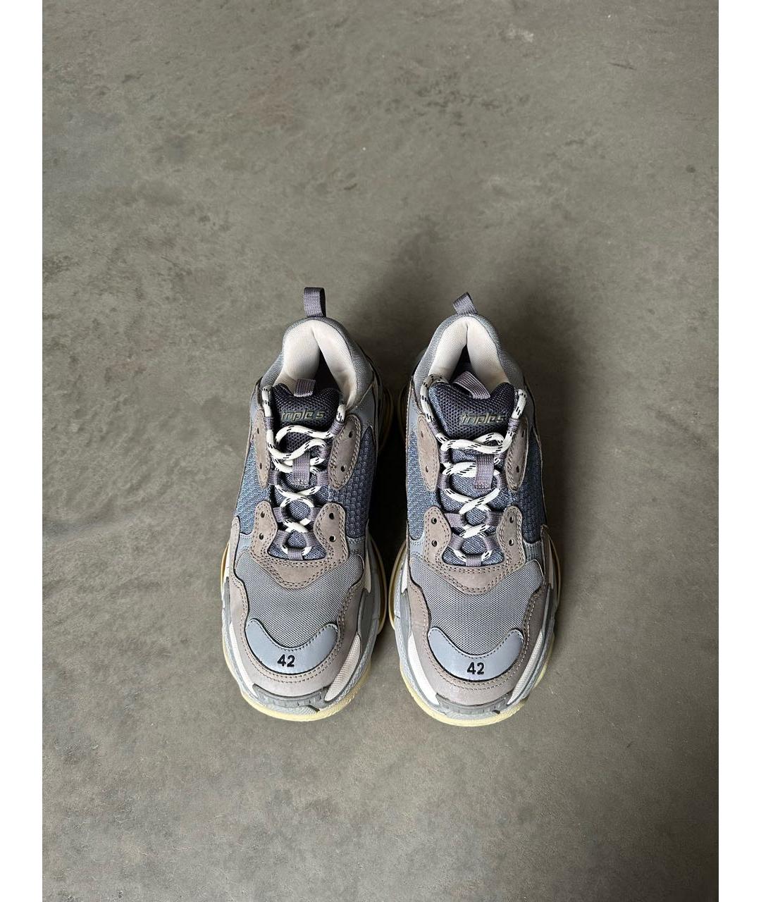 BALENCIAGA Серые низкие кроссовки / кеды, фото 2