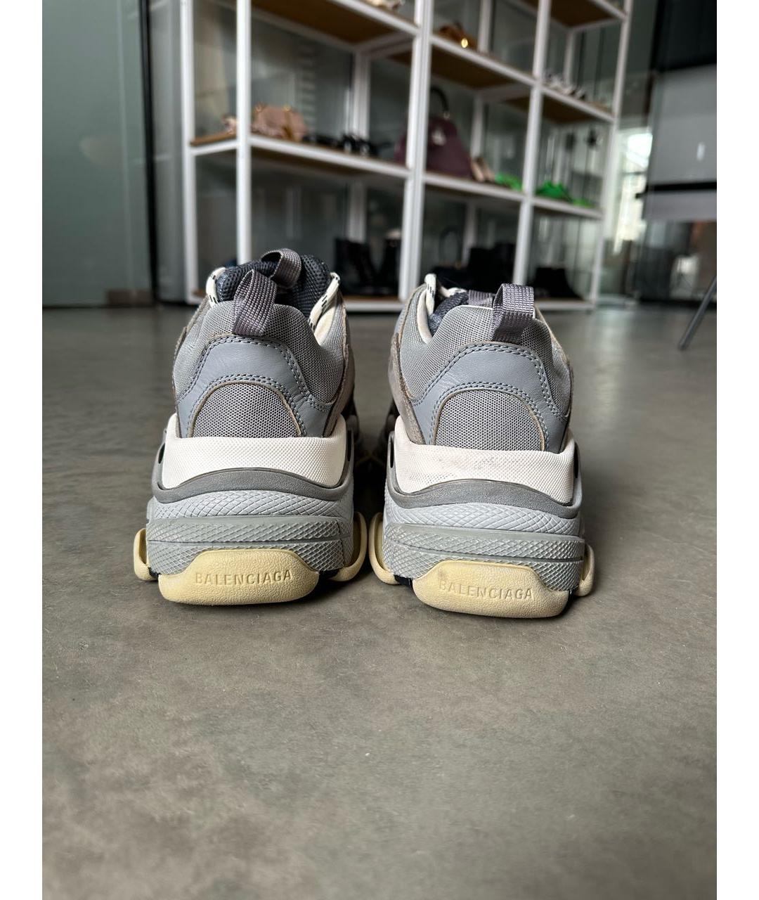 BALENCIAGA Серые низкие кроссовки / кеды, фото 4