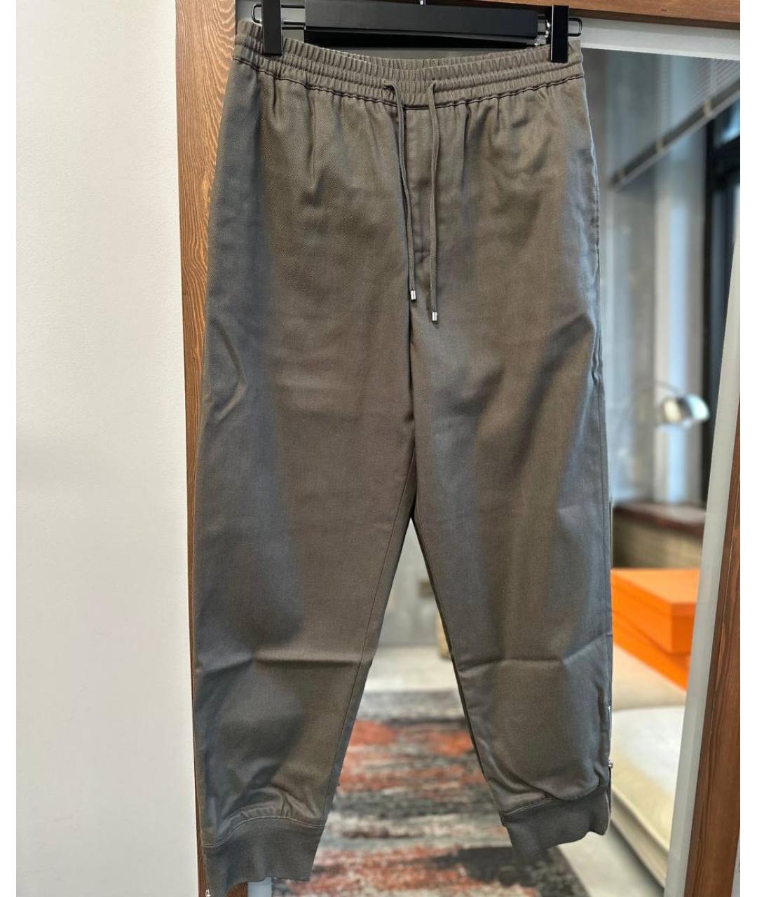 HERMES PRE-OWNED Хаки хлопковые повседневные брюки, фото 4