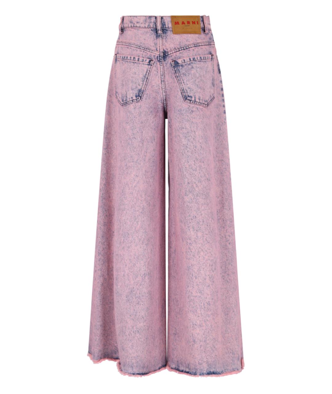 MARNI Фиолетовые хлопковые джинсы клеш, фото 2
