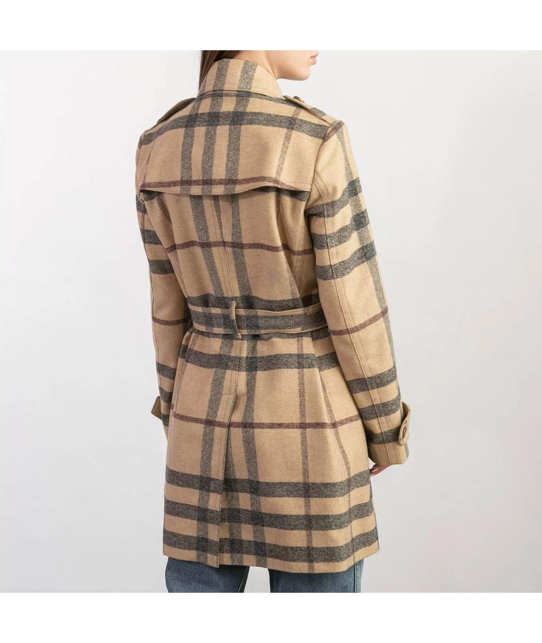 BURBERRY Бежевое шерстяное пальто, фото 3