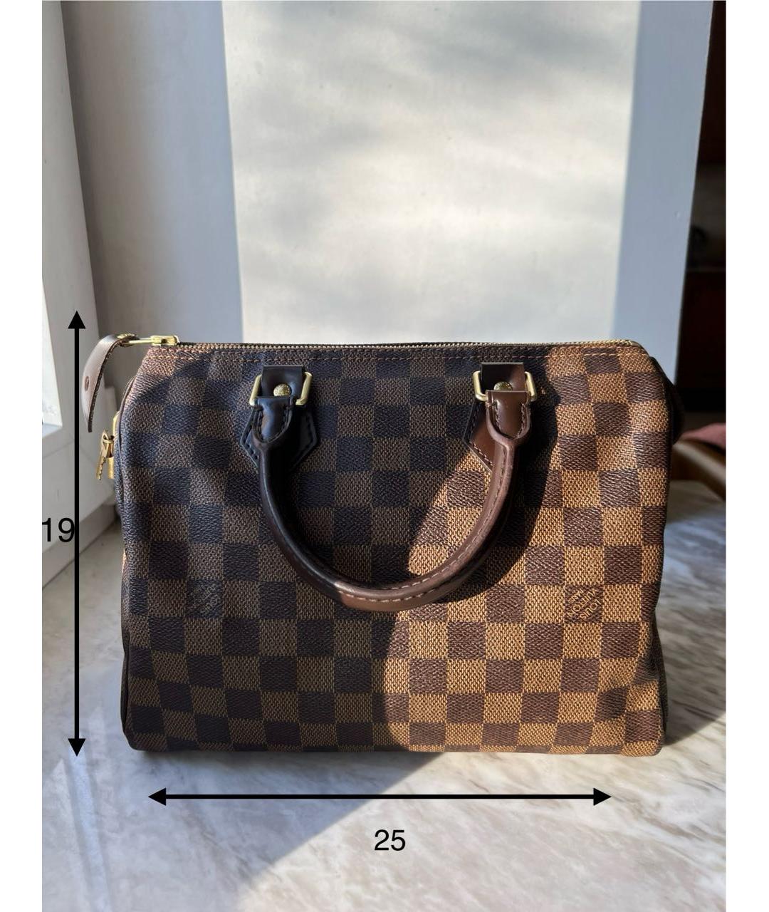 LOUIS VUITTON Коричневая кожаная сумка с короткими ручками, фото 2