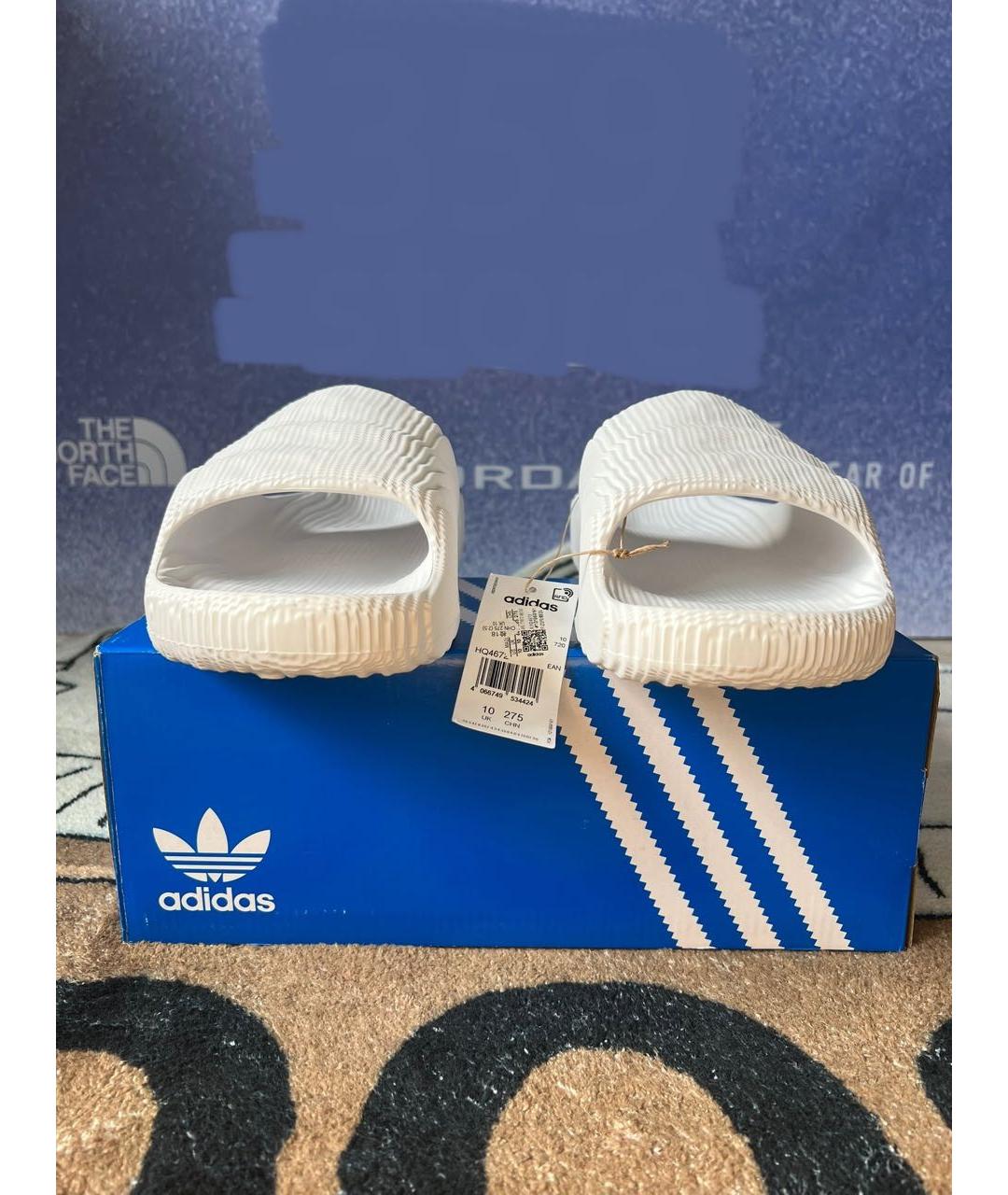 ADIDAS Белые шлепанцы, фото 5