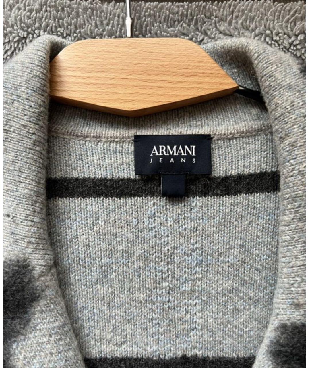 ARMANI JEANS Серый шерстяной жакет/пиджак, фото 2