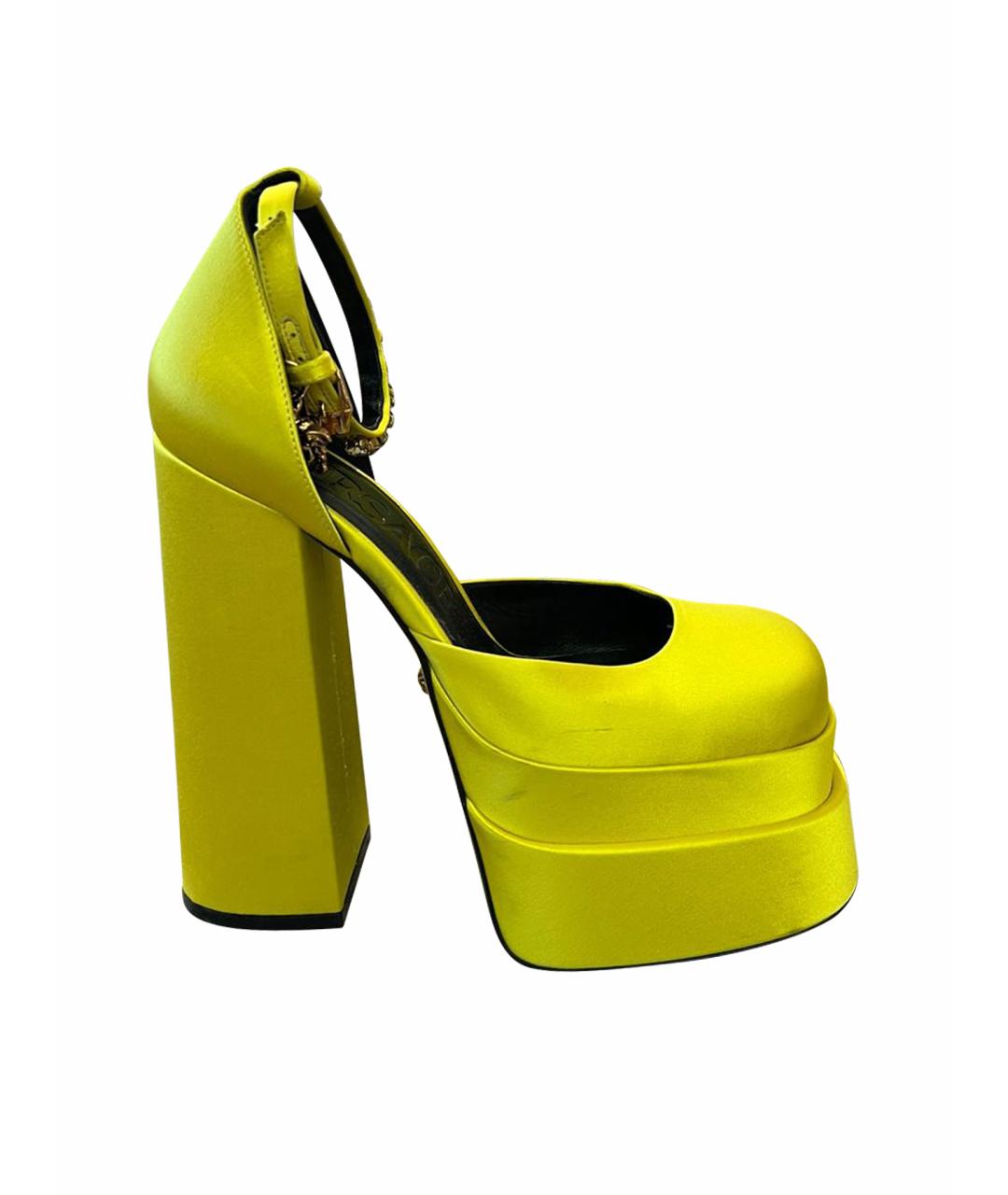 VERSACE Желтые текстильные туфли, фото 1