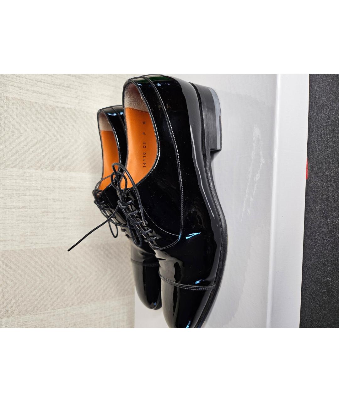 SANTONI Черные туфли из лакированной кожи, фото 8