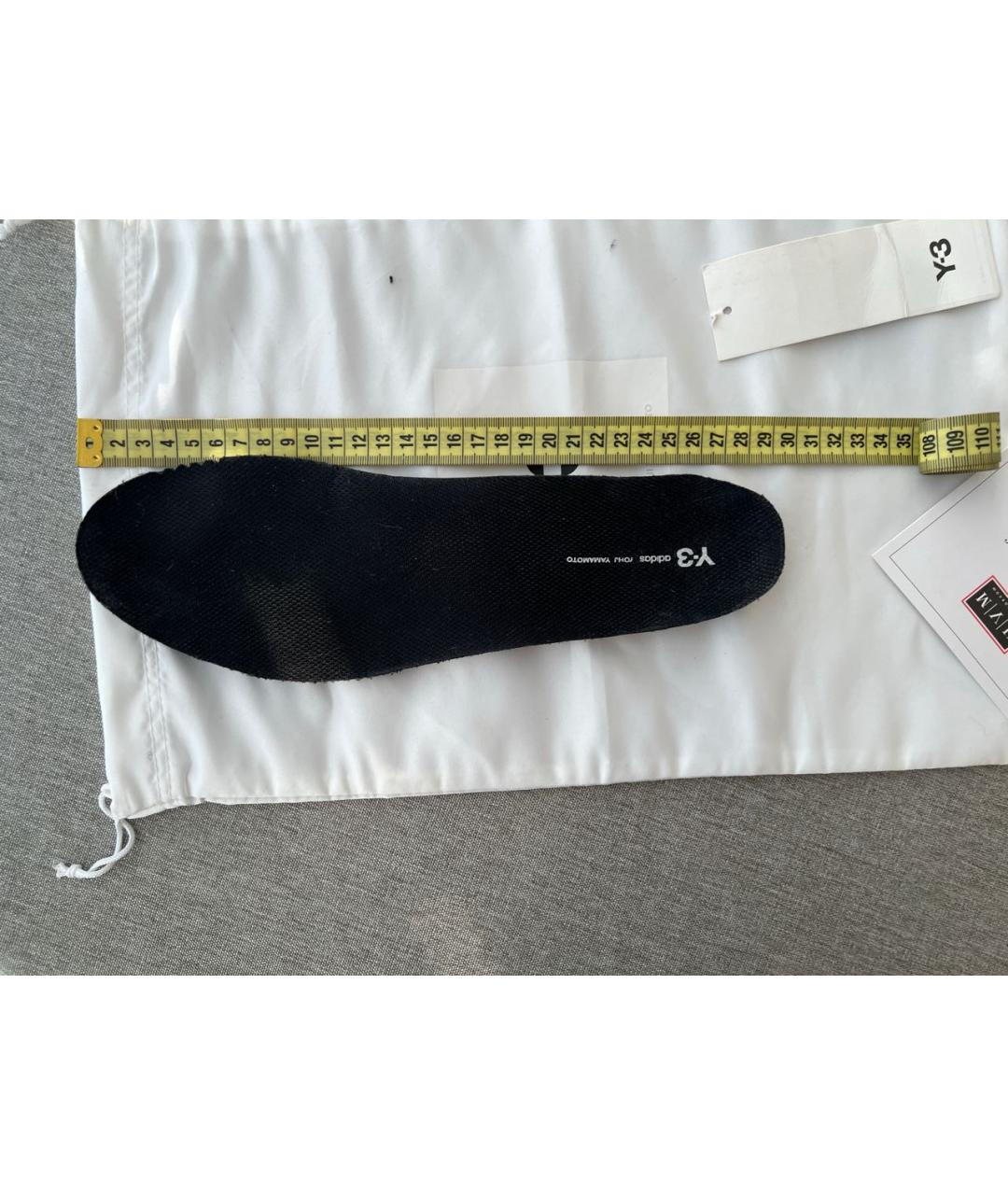 Y-3 Черные синтетические низкие кроссовки / кеды, фото 4