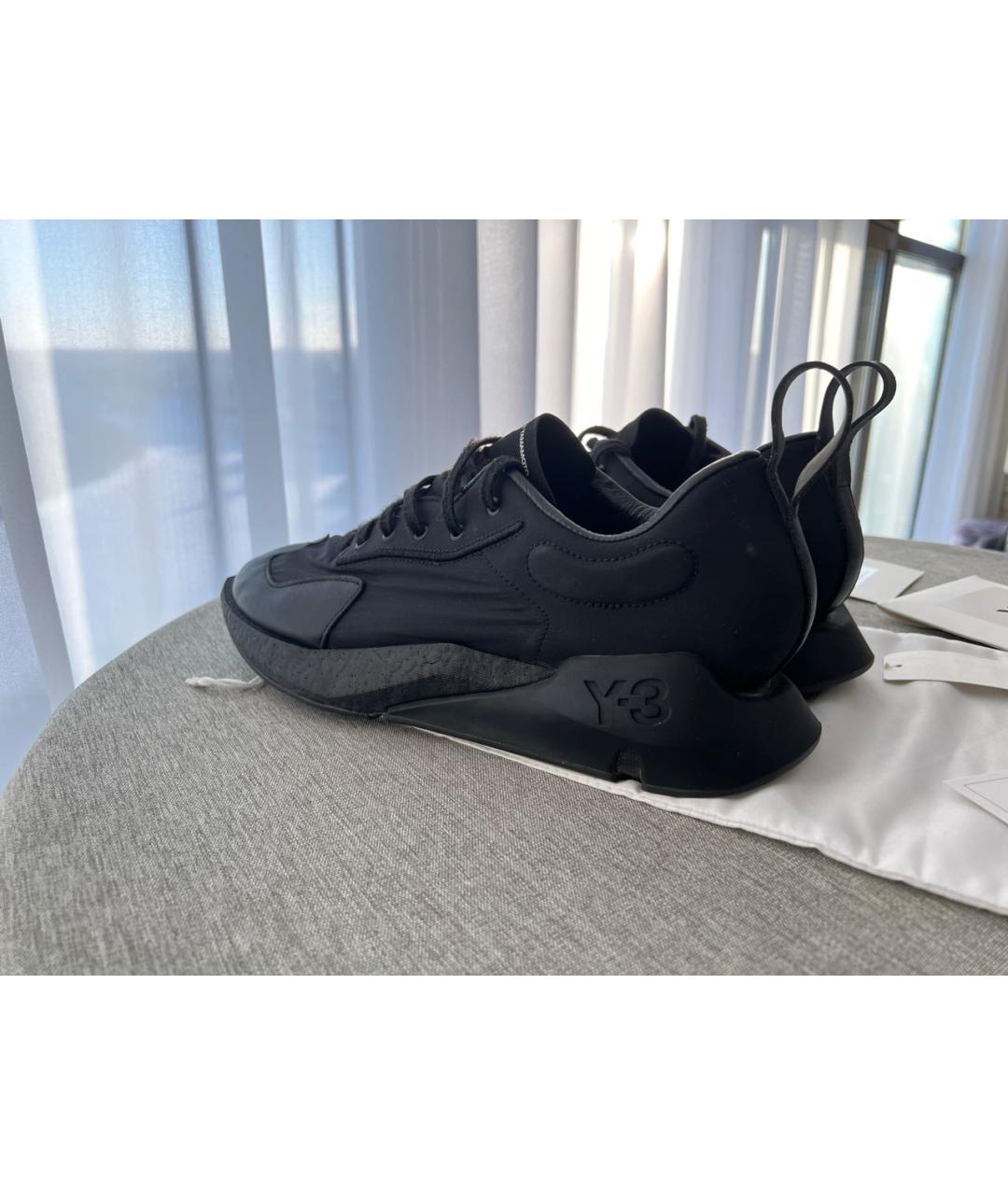 Y-3 Черные синтетические низкие кроссовки / кеды, фото 2