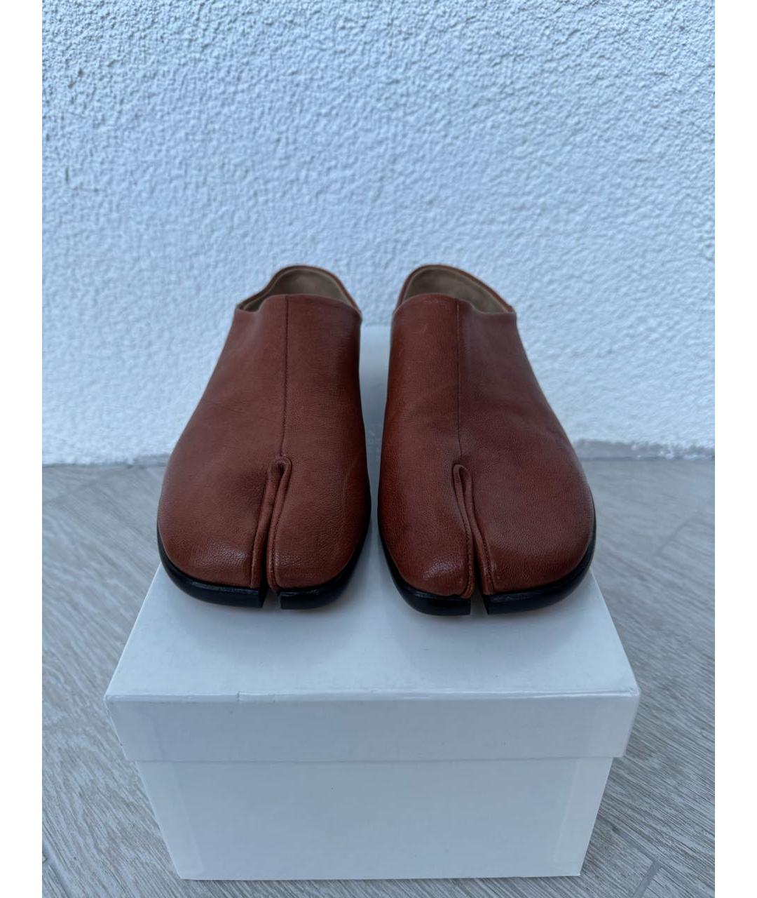 MAISON MARGIELA Коричневые кожаные мюли, фото 3